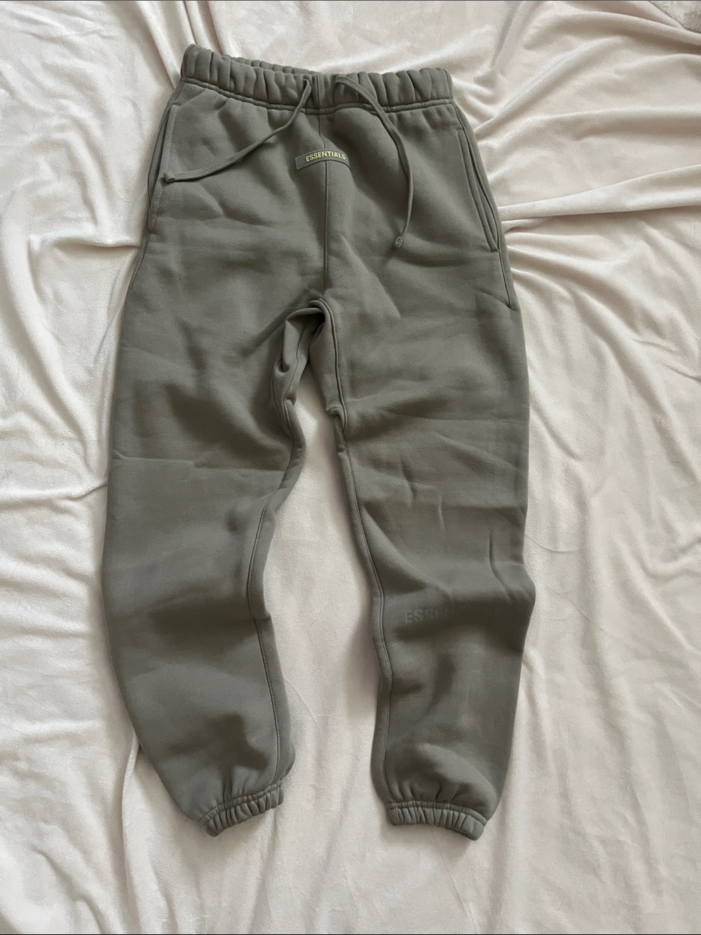 ESSENTIALS youth Olive Joggers with Drawstring size 10